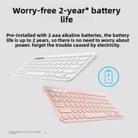 Clavier sans fil K390 pour ordinateur portable, compatible avec ordinateur de bureau, 101 touches, touches multimédias non métalliques, bureau et jeux
