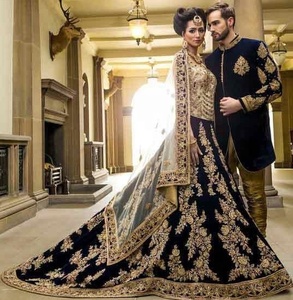 Stunning & Elegant Designer of <b>Top</b>-Lehenga Dress with Beautiful matching Sherwani-pant with Heavy-Embroidery work=2020 - Product Image 1