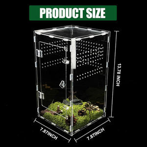 Transparant acryl modern voor glanzende laminatie afneembaar terrarium solide reptielenverblijf voor gekko's tarantula spin eenvoudig - Product Image 6