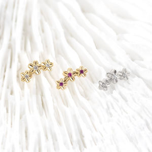 Piercing in Oro Giallo 14k Senza Filettatura, Terminali per Labret, Orecchini a Fiore in Oro Massiccio 14K, Gioielli per il Corpo - Product Image 3