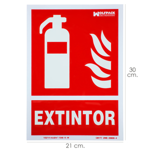 Segnale fluorescente per estintore 21x 30 (H) cm. - Product Image 1