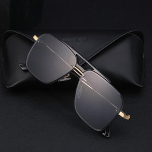 Lunettes de soleil personnalisées sans monture à bords chanfreinés pour hommes, monture carrée, protection UV400, verres PC, style Instagram, pour la conduite en extérieur - Product Image 5