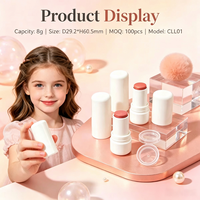 ISMAN Tube vide en plastique PP pour stick de blush, correcteur et rouge à lèvres, 8g, Noir Blanc, Emballage cosmétique, Vente en gros