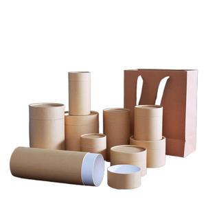 OMT Luxury Wholesale Round Kraft Cylinder Tube Loose Leaf Tea Set Gift Package Organizer Cardboard Box Packaging For Tea Packing