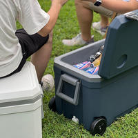 LIHENG Glacière isotherme portable de 45 L de qualité alimentaire, durable, étanche, pour boissons et aliments, avec roues, idéale pour les sorties et les pique-niques.
