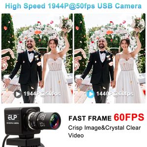 ELP 50FPS 5MP 글로벌 셔터 카메라 가변 초점 CS 렌즈 수동 초점 줌 1080P 60FPS 산업용 고속 글로프 스윙 카메라 - Product Image 3