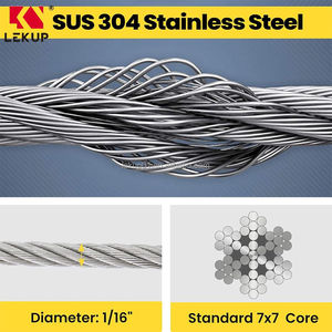 <span class=keywords><strong>Cable</strong></span> <span class=keywords><strong>de</strong></span> Alambre Metálico <span class=keywords><strong>Trenzado</strong></span> <span class=keywords><strong>de</strong></span> 800 Pies, <span class=keywords><strong>Cable</strong></span> <span class=keywords><strong>de</strong></span> <span class=keywords><strong>Acero</strong></span> Inoxidable 304 <span class=keywords><strong>de</strong></span> <span class=keywords><strong>1</strong></span>/16'', <span class=keywords><strong>Cable</strong></span> <span class=keywords><strong>de</strong></span> Alambre <span class=keywords><strong>de</strong></span> 7 Hilos, Capacidad <span class=keywords><strong>de</strong></span> Carga <span class=keywords><strong>de</strong></span> 368 Libras, <span class=keywords><strong>Cable</strong></span> para Aviación - Product Image 2