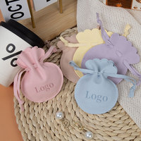Pochette à bijoux en microfibre avec logo personnalisable par estampage à chaud, pliable, avec cordon de serrage, personnalisation prise en charge, OEM
