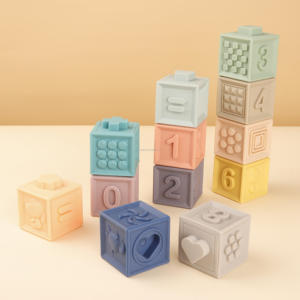 티 더 짜기 실리콘 빌딩 장난감 실리콘 베이비 소프트 블록 - Product Image 6