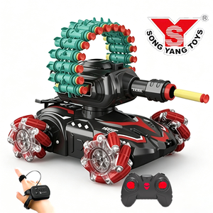 <span class=keywords><strong>Voiture</strong></span> RC 4x4 2,4 GHz avec canon à balles souples, roues Mecanum, drift latéral, lumières LED et démonstration automatique pour enfants - Product Image 1