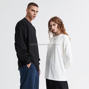 Camiseta de manga larga personalizada para hombre, ropa de calle vintage de gran tamaño con impresión de pegatina de transferencia de calor personalizada, 100% algodón - Product Image 4