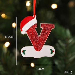 Resina personalizada de alta calidad 2025 letras decoraciones para árboles de Navidad familiares recién llegados Y I V J K O - Product Image 3