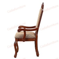 Ensemble de salle à manger en bois massif de style antique européen, 9 pièces, avec chaises à dossier en tissu, durable et écologique, meubles de salle à manger pour la maison