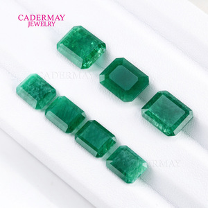 CADERMAY Emerald Gemstone Grandmother Cut Loose Stone Emerald Green No. 7 Jewelry Center Stone - Product Image 3