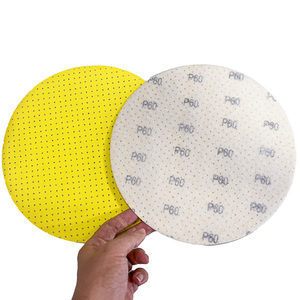 Disco de Lija Perforado <span class=keywords><strong>Amarillo</strong></span> de Grado Industrial de 225 mm con Gancho y Bucle para Pulir Masilla y Acabado de Superficies - Product Image 4