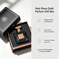 Boîte à parfum en papier haut de gamme avec logo personnalisé, boîte cadeau en deux parties (couvercle et base) pour l'emballage de flacons de parfum