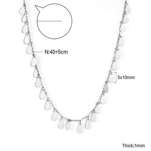 Nouveau design populaire, bijoux en forme de gouttes d'eau, collier pendentif en acier inoxydable plaqué or 18 carats, mode exotique - Product Image 2