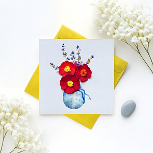 VietnamCrafts Quilling Card Flower Vietnam <b>Paper</b> Gift Card Handmade Digital Printing Raised 3D Flower Design for Birthday - Product Image 4