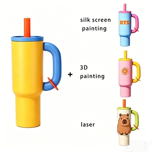 Stainless Steel 40oz Insulated Travel Mug with Handle Custom Wholesale Outdoor Ice Tumbler Water Bottle for Women and Girls - Product Image 1