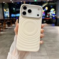 Coque de téléphone magnétique en silicone ondulé 3D Macaron mignon, style Ins, compatible avec la charge sans fil, anti-traces de doigts pour iPhone 17 Pro Max/Air