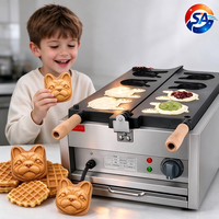 Machine à biscuits électrique en forme de tête de chien, en acier inoxydable, antiadhésive, pour gâteaux et gaufres en forme de chiot