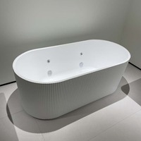 Gurgle Promotion Baignoire Autoportante en Acrylique Design Moderne Blanche Baignoire Îlot Balnéo