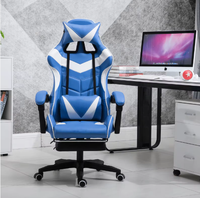 More Design Stuff Fauteuil de bureau pivotant confortable et réglable en hauteur pour ordinateur de course et jeu avec repose-pieds