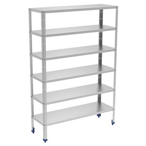 EURAST 38006414 6-Level <b>Stainless</b> <b>Steel</b> Shelving Units 1200x400x1750mm Smooth <b>Shelves</b> - Product Image 1