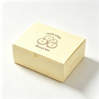 Boîte à biscuits personnalisée avec logo, design à rabat, jaune, en carton pliable, emballage pour biscuits et en-cas, emballage alimentaire recyclé, conteneur d'emballage de qualité alimentaire