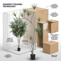 OH ARTS Arbre artificiel Dracaena Marginata de 1,80 m, toucher réel, en pot, faux arbre du dragon de Madagascar, pour les espaces commerciaux de style Mid-Century Modern