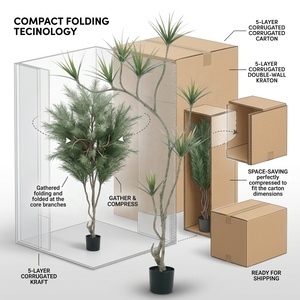OH ARTS Arbre artificiel Dracaena Marginata de 1,80 m, toucher réel, en pot, faux arbre du dragon de Madagascar, pour les espaces commerciaux de style Mid-Century Modern - Product Image 3
