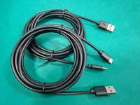 Câble USB 2.0 vers Type-C noir de 3 m avec conducteur en cuivre pur, PVC, charge rapide 3A pour téléphones mobiles Android