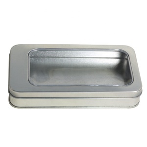 Caja de Metal Rectangular Simple con Tapa Transparente de PVC, Apta para Alimentos, Envase Metálico Vacío para Dulces, Regalos y Almacenamiento - Product Image 2