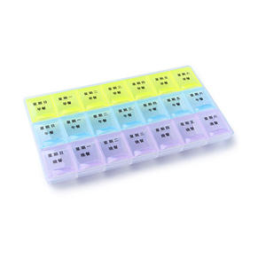 Distributeur de pilules transparent portable à 21 compartiments, anti-poussière, utilisation quotidienne, boîte de rangement pour pilules en plastique, calendrier de 7 jours - Product Image 2