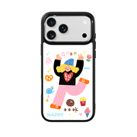 Coque de téléphone AG Feeling Black Edge avec motif doré et grille pour iPhone 17, 17 Pro Max, 16 Pro, 15, 15 Pro Max – Coque magnétique