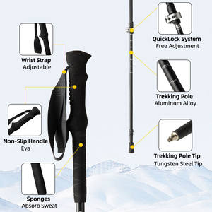 Super Tribe 240g超軽量炭素繊維ウォーキングスティック5断面伸縮調整可能折りたたみハイキングポールEVA滑り止めグリップ - Product Image 2
