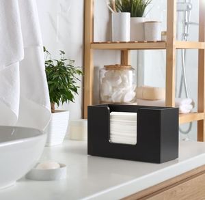 Distributeur de serviettes en <span class=keywords><strong>papier</strong></span> comptoir mural porte-serviettes en <span class=keywords><strong>papier</strong></span> en <span class=keywords><strong>bois</strong></span> <span class=keywords><strong>noir</strong></span> porte-serviettes en bambou pour cuisine salle de bain <span class=keywords><strong>toilette</strong></span> - Product Image 5