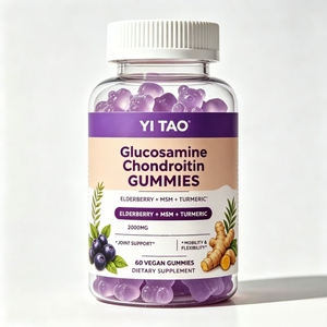 Gummies véganes de Glucosamine Chondroïtine 2000MG MSM Curcuma Sureau pour le confort articulaire et le soutien de la mobilité (Marque Blanche/OEM ODM) - Product Image 1
