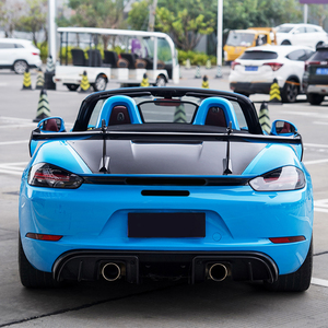 Modification de voiture 718 2016-2023, mise à niveau du pare-chocs arrière, lèvre arrière en fibre de carbone GT4RS pour Cayman Boxster - Product Image 5