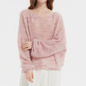 <span class=keywords><strong>Pull</strong></span> oversize en mohair Ombre Tricot <span class=keywords><strong>fin</strong></span> <span class=keywords><strong>Col</strong></span> <span class=keywords><strong>Bateau</strong></span> <span class=keywords><strong>Pull</strong></span> douillet - Product Image 1