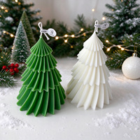 Bougie d'aromathérapie artisanale en cire de soja, design éventail plié, parfumée, décorative, pour fêtes de Noël à la maison