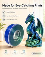 Filamen PLA Sutra Berkilau Dua Warna Grosir 1.75mm Koekstrusi Dua Warna untuk Cetakan Dekoratif 1kg Gulungan Printer