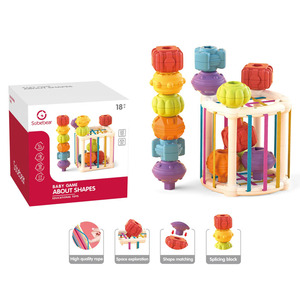 Cubo de actividades de dibujos animados para niños, juguete educativo sensorial para bebés, juego de clasificación de formas para niños pequeños - Product Image 3