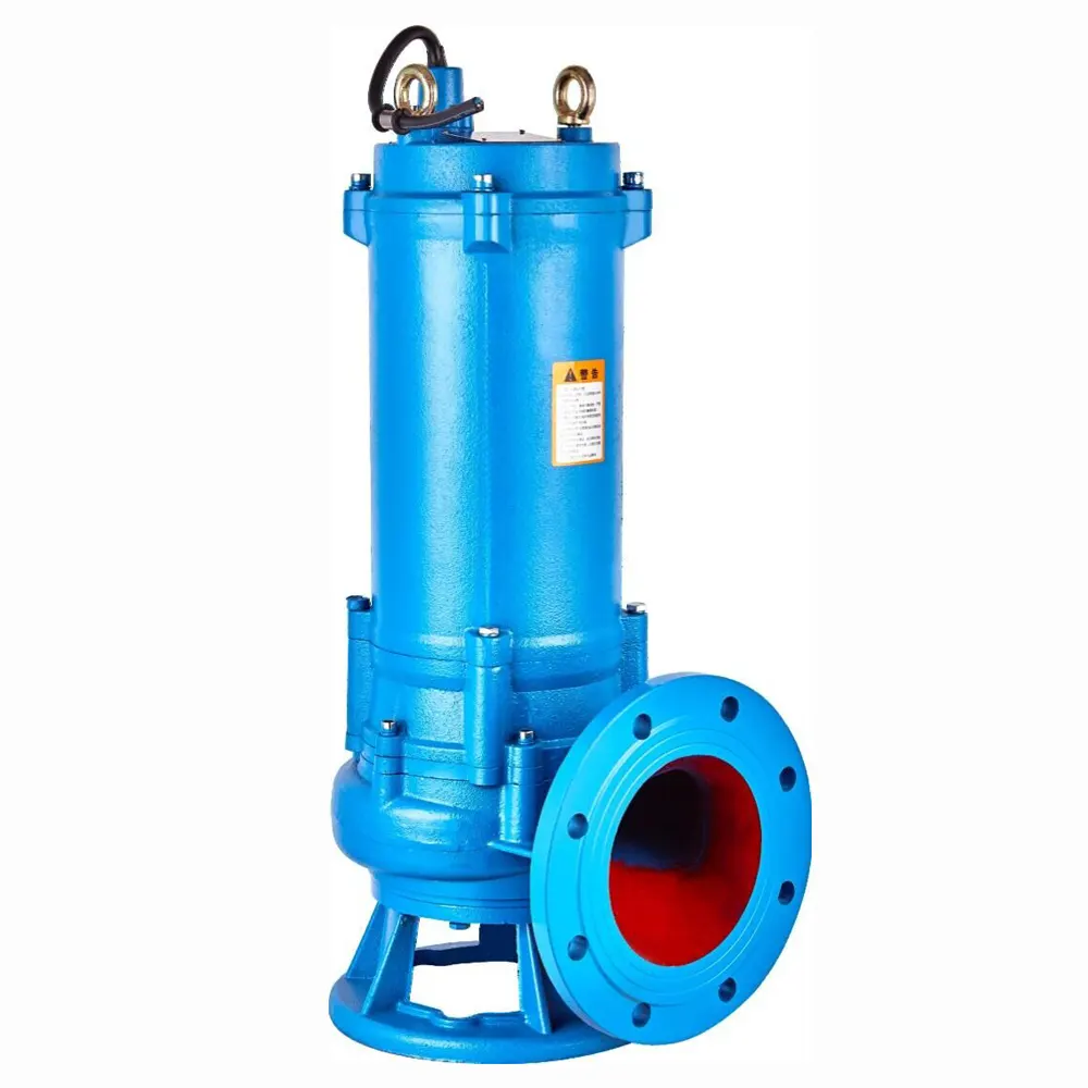 High lift and high flow rate 7.5hp impeller self priming sewage pump 7kw cutting type submersible sewage water pump