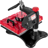 Machine d'impression pneumatique automatique rouge 8 en 1 par transfert de presse à chaud avec logiciel Artcut pour imprimante à plat d'utilisation de vêtement nouveau