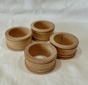 Anneaux de serviette en bois massif (lot de 4 / Minimaliste) - Product Image 6