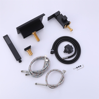 Mitigeur de bain cascade moderne à 3 trous, finition noir mat, en laiton, à poser sur le rebord, thermostatique, monocommande, garantie 3 ans