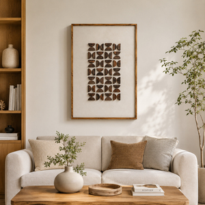 Modern Wooden Decor Handmade Textured Wabi Sabi Artwork with <b>Framed</b> Abstract Wall Art for Living Room Hallway Interior Design - Product Image 1