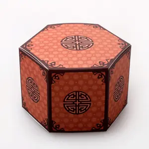 Caixa de papel geométrica para presente, design coreano hexágono porcas de embalagem geométrica papel seco caixa de doces tamanho pequeno saco de jóias
