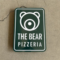 Enseigne publicitaire extérieure personnalisée en aluminium et acrylique avec éclairage LED rétroéclairé 3D, étanche IP54, pour pizzeria et parc